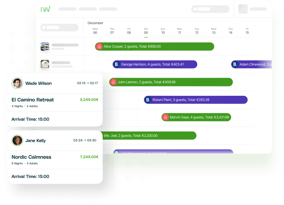 RentalWise Bookings Calendar RentalWise Bookings Calendar