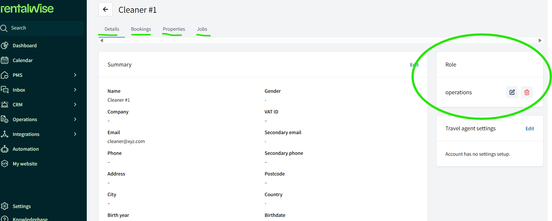 Editing a Vacation Rental User in RentalWise Editing a Vacation Rental User in RentalWise